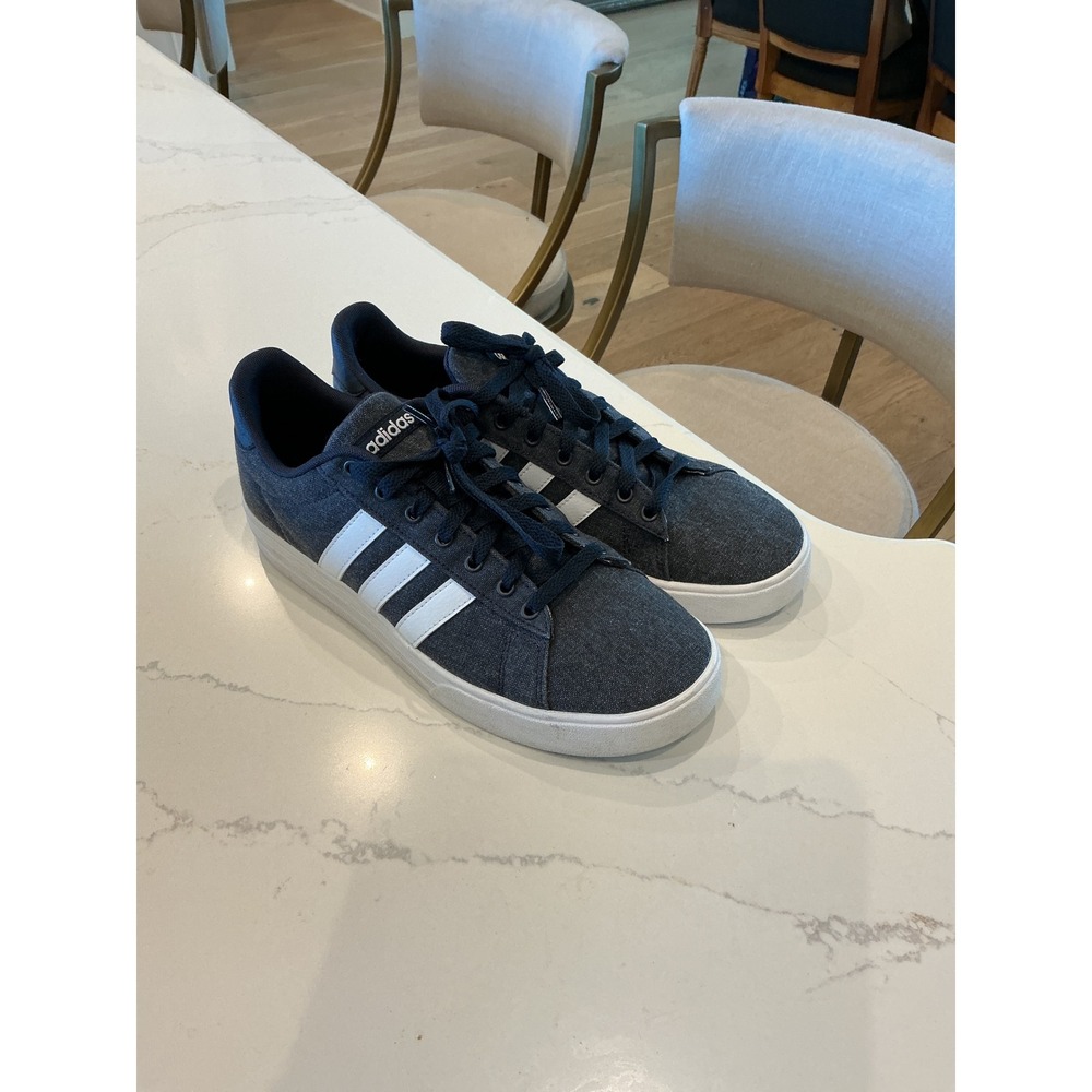 Adidas Daily 2.0 Mens Blue Denim Textile Sneakers Shoes F34557 Size 9.5